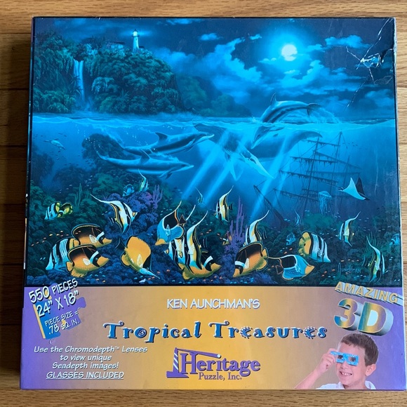 Heritage Puzzle, Ken Aunchman’s Tropical Treasure 3D Puzzle, 550 Pieces, NEW - Picture 1 of 6